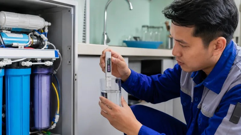 Kiểm tra màng RO bằng thiết bị đo nước