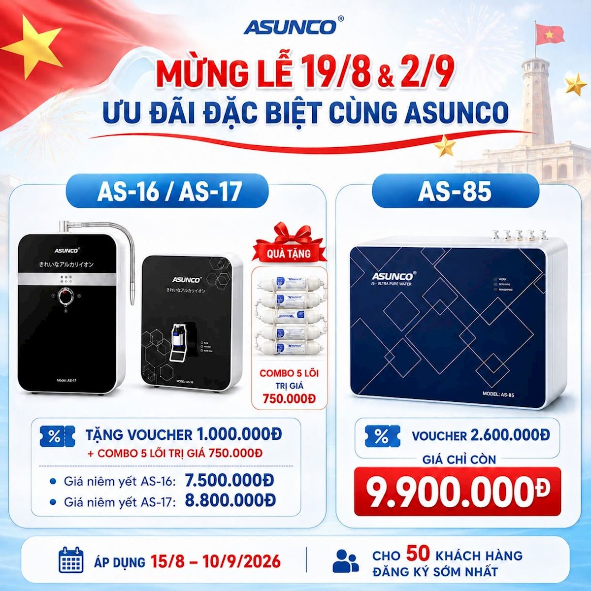 ƯU ĐÃI ĐẶC BIỆT CÙNG ASUNCO DỊP LỄ 2/9