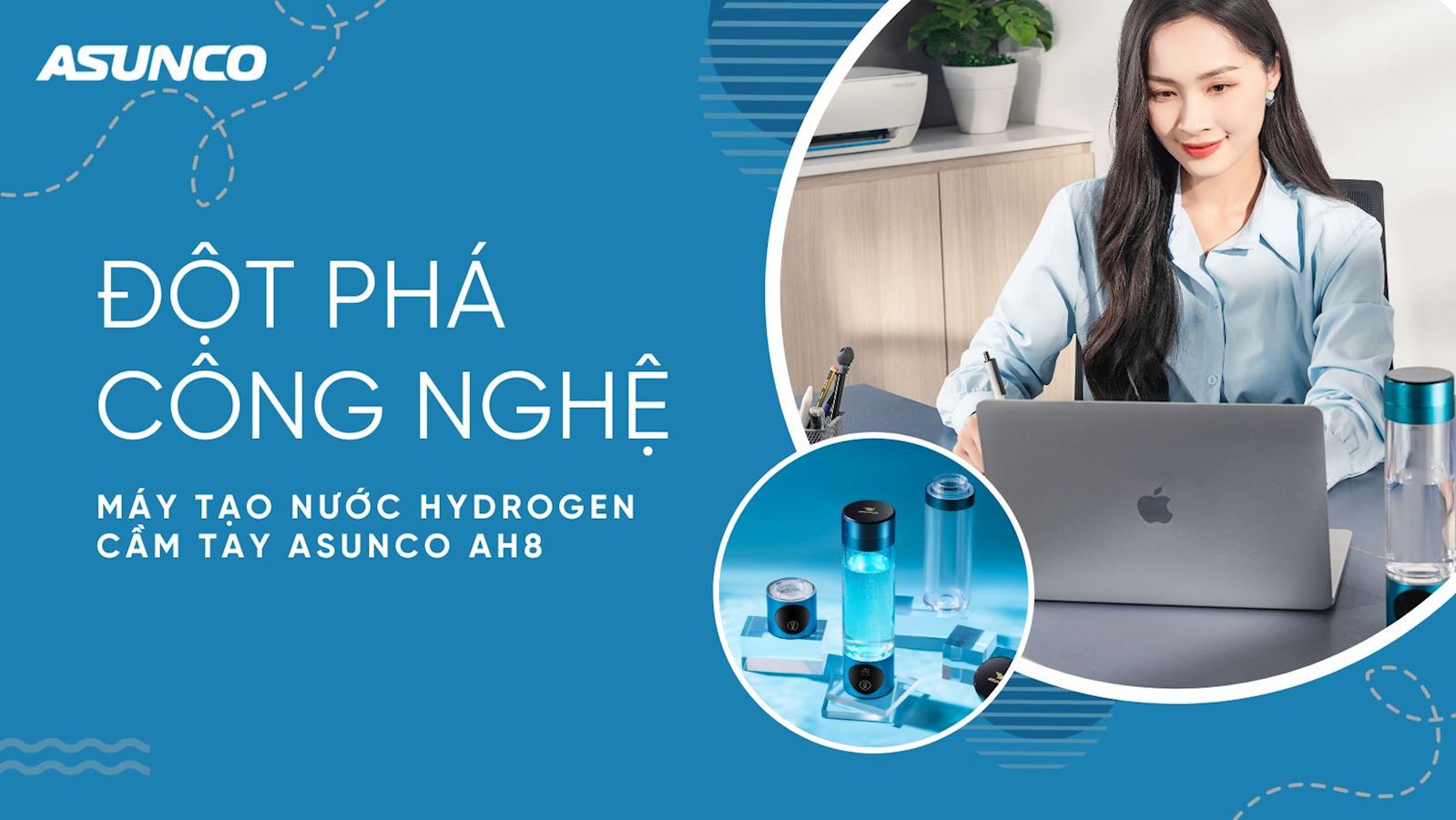 Đột phá công nghệ Máy tạo nước Hydrogen cầm tay Asunco AH8