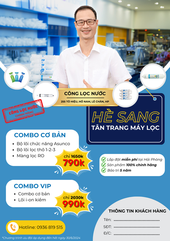 Chương trình thay lõi lọc chỉ với 790k