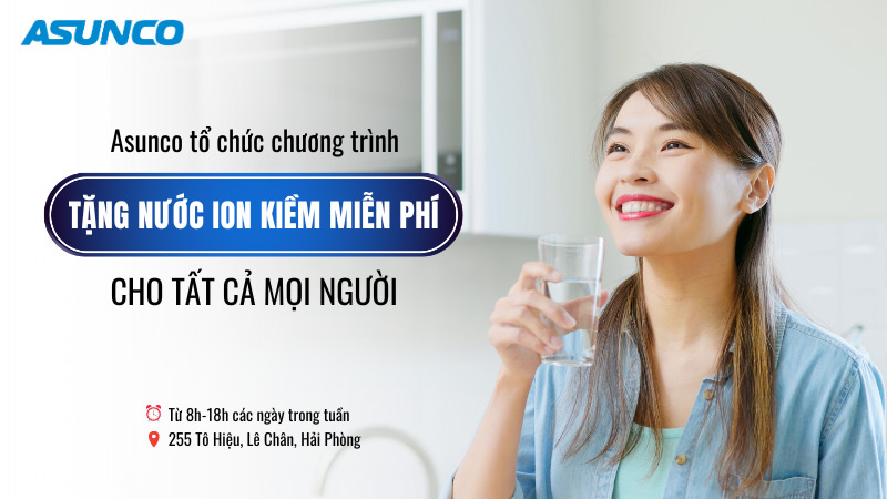 Asunco tặng nước ion kiềm miễn phí cho tất cả mọi người