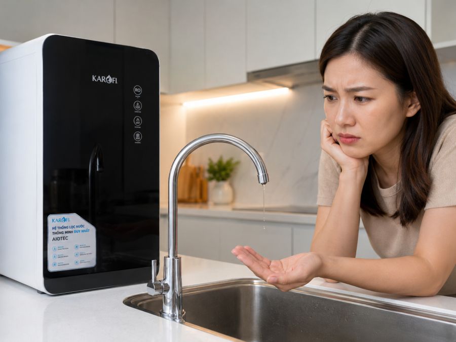 Máy lọc nước chảy yếu: nguyên nhân và cách xử lý cơ bản
